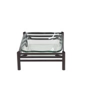 Decmode 6 X 19 Inch Modern Iron and Glass Rectangular Decorative Bowl, Black   566923754